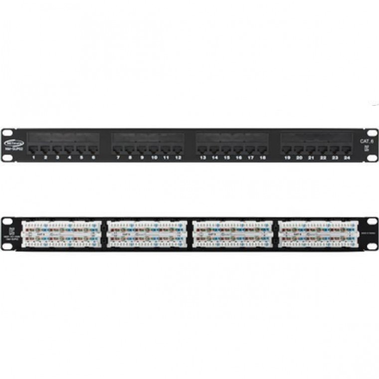 넷메이트 CAT6 패치 판넬 케이블 모듈 1U 24포트 - 상품 이미지