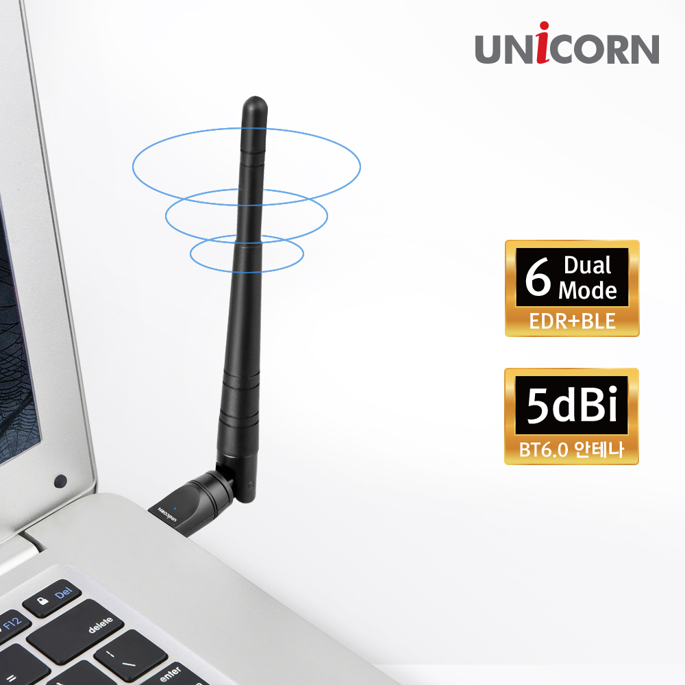유니콘 블루투스6.0 안테나형 동글 멀티 무선 송수신 USB리시버 어댑터 XB-600TA 이미지 4