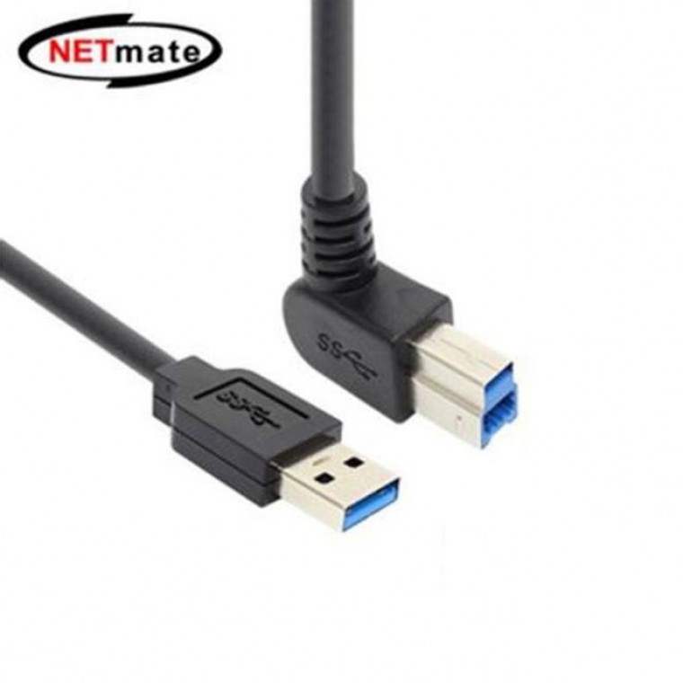 데이터 케이블 USB3.0 AM BM 위쪽 꺾임 3m - 상품 이미지