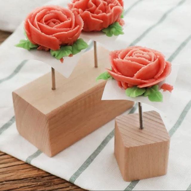 앙금플라워 플라워 네일 거치대 나무거치대 대(6cm) - 상품 이미지