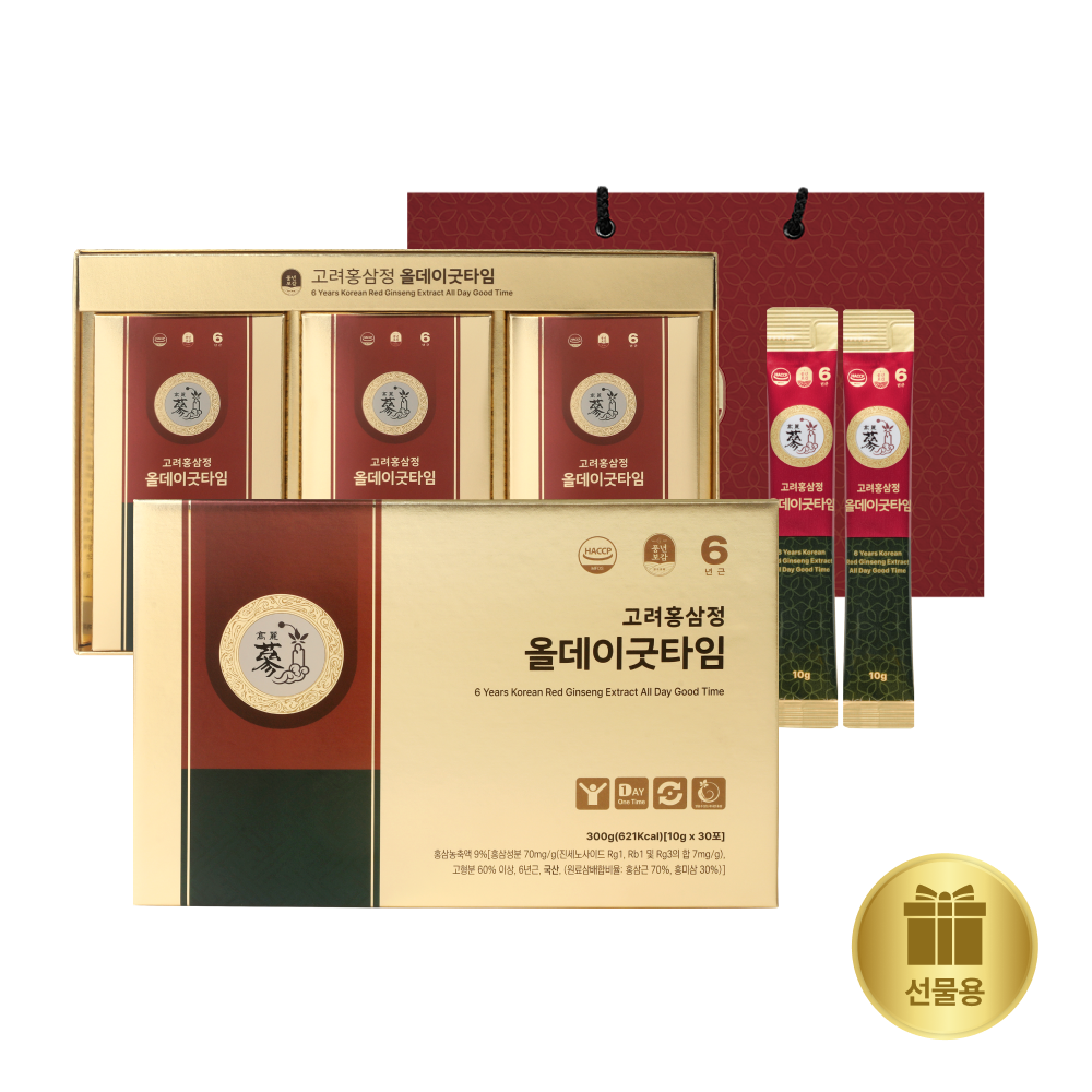 PNBG풍년보감 고려홍삼정 진액 올데이굿타임 스틱 멀티비타민 홍삼선물세트 30포, 1개 - 상품 이미지