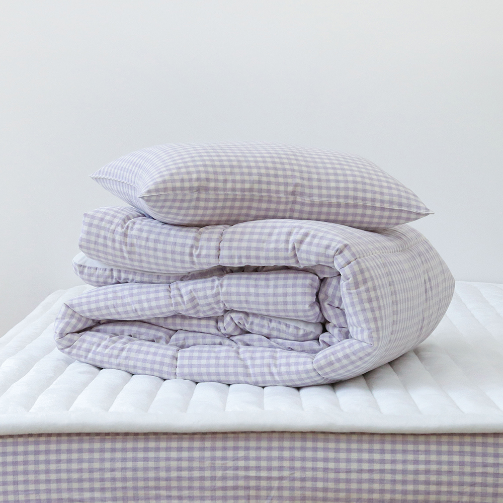 깅엄 체크 워싱 광목천 순면 극세사 겨울 알러지케어 침구 차렵 이불 SS