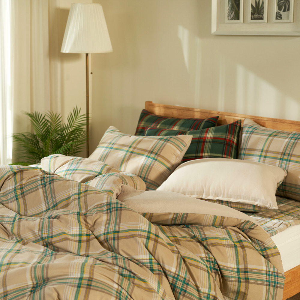 체크 먼지없는 기숙사이불 슈퍼싱글 사계절 기숙사 이불세트 SS