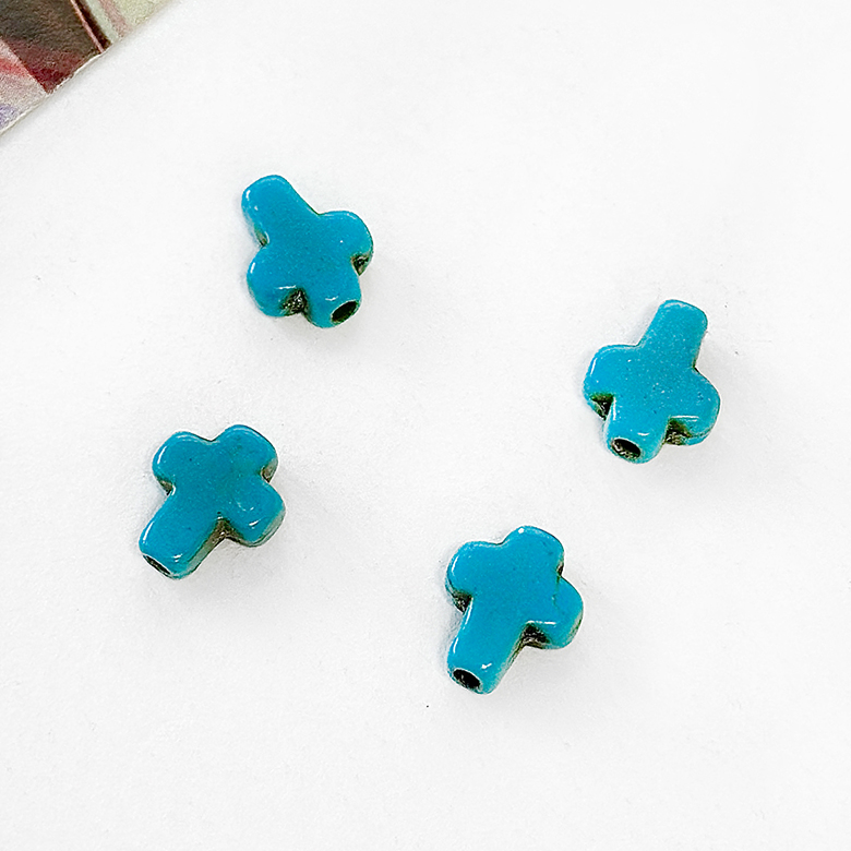 8x10mm 미니 십자가 천연석 직공 비즈 복음팔찌 (4개) - 상세 이미지 3