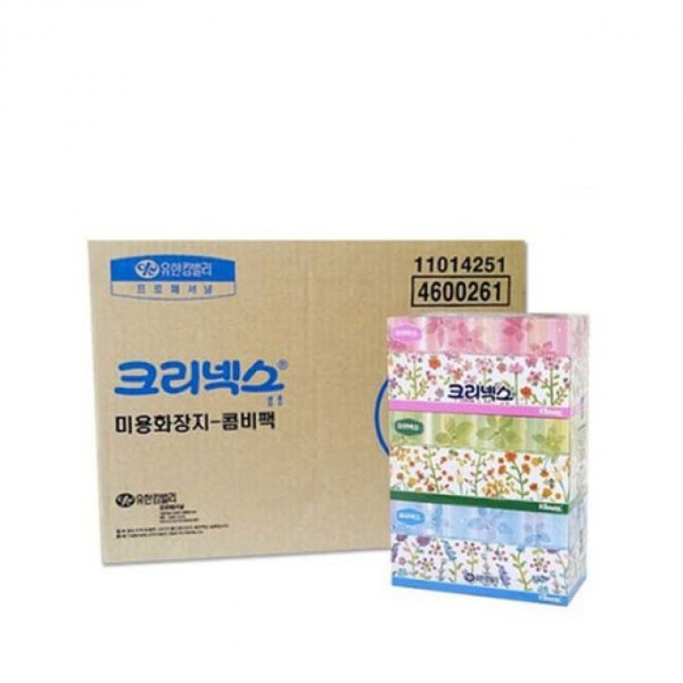크리넥스 각 티슈 휴지 화장지 미용 250매x3개x6팩 - 메인 이미지