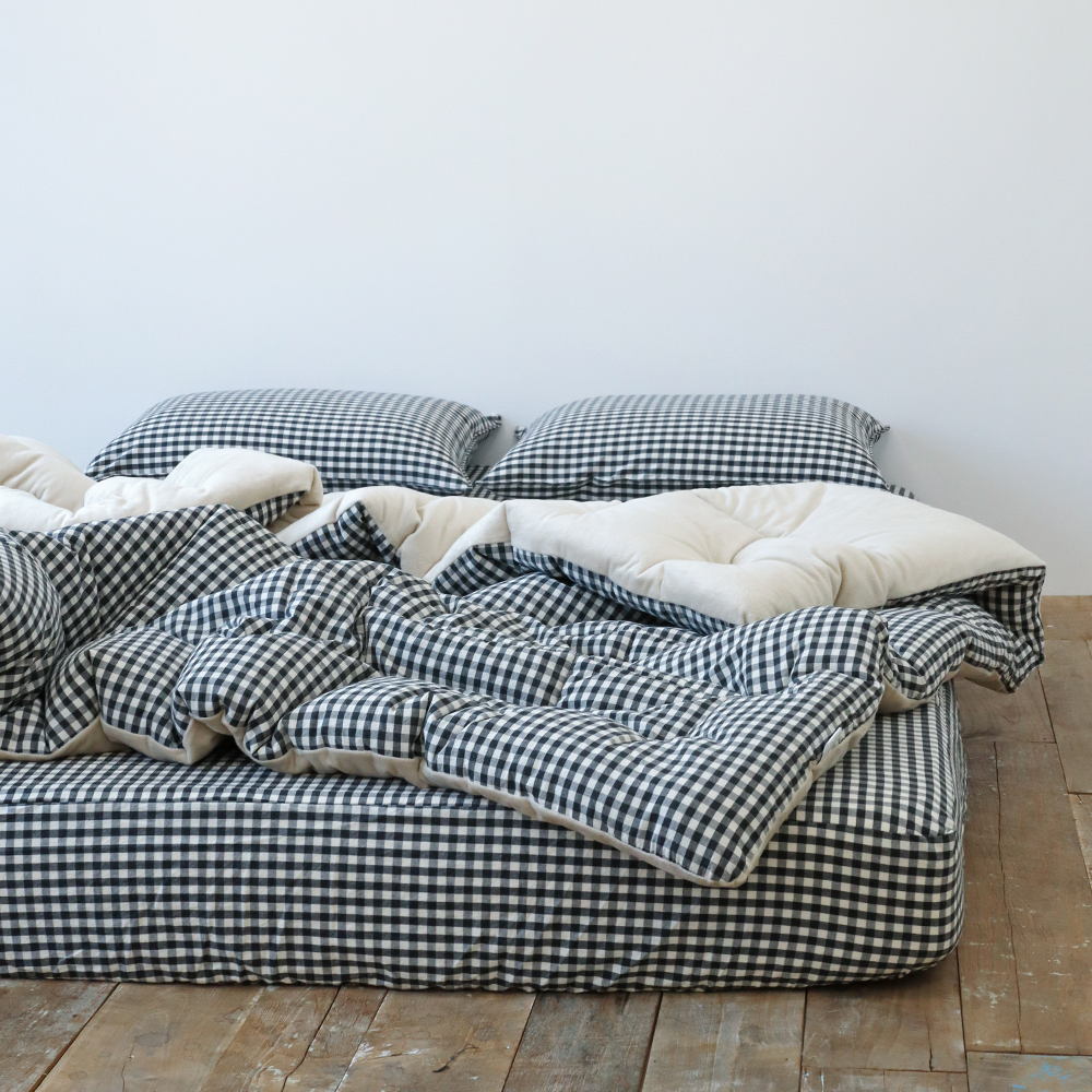 깅엄 체크 워싱 광목천 순면 극세사 겨울 알러지케어 침구 차렵 이불 SS