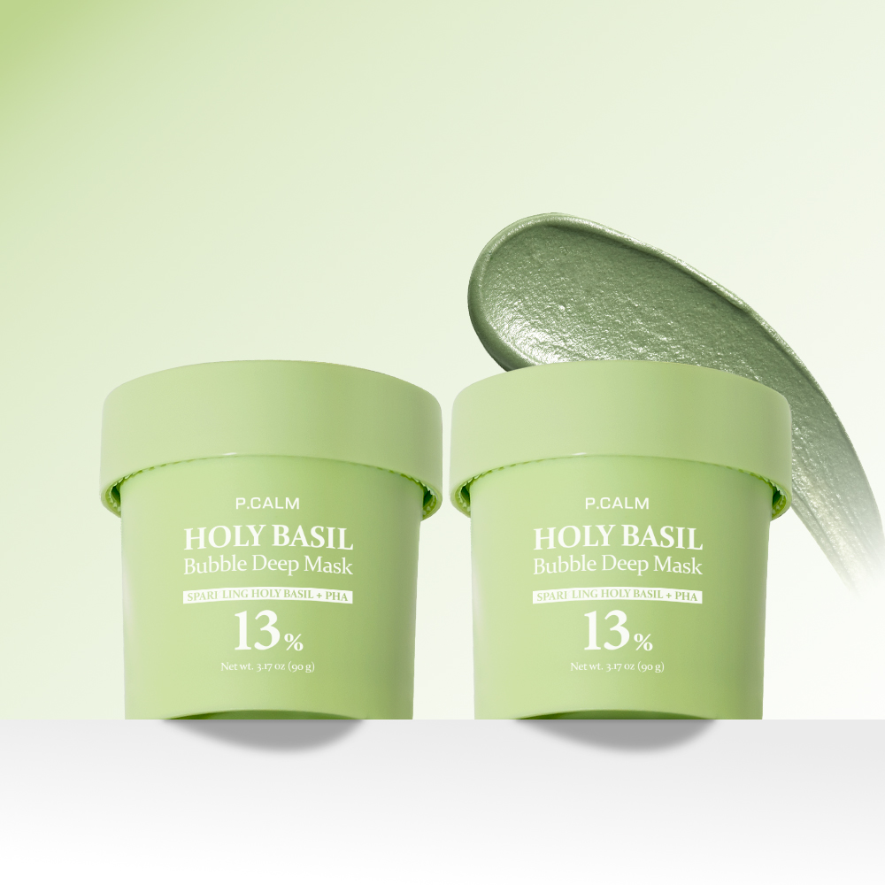 [SNS 대란템 1+1 기획] 피캄 홀리바질 버블 딥 마스크 90g / 모공 저자극클렌저 피지 블랙헤드 워시오프팩 버블팩 제품 이미지
