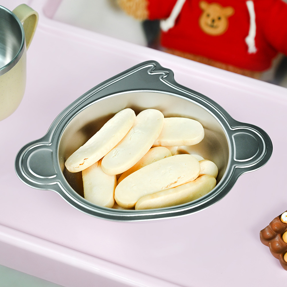 키친유 아기 원숭이 스텐 간식볼 유아 스낵볼 시리얼 스프 요거트 보울 과자 접시 그릇 - 상세 이미지 5