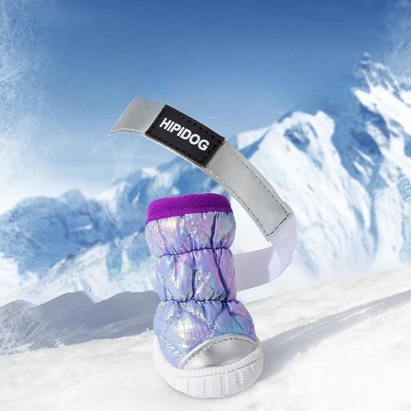 강아지 겨울 패딩 방한 방수 신발 부츠 미끄럼방지 튼튼한 방한화 소형견 애견 털부츠 - 상세 이미지 3