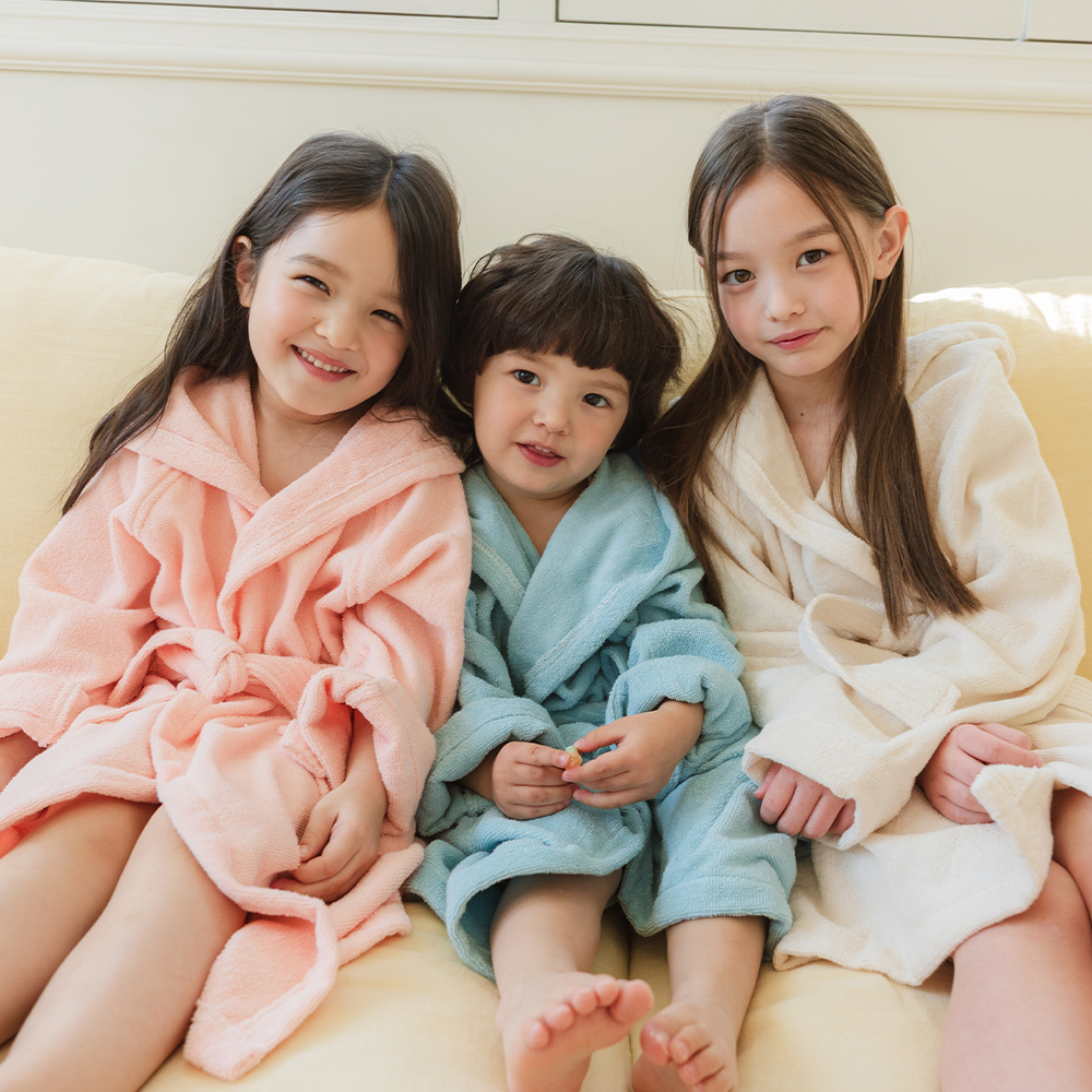 소프넬 30수 면100% 키즈 목욕가운 아동 어린이 주니어 샤워 비치 로브