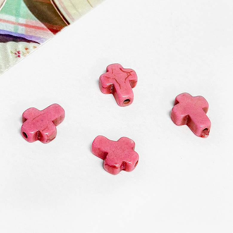 8x10mm 미니 십자가 천연석 직공 비즈 복음팔찌 (4개) - 상세 이미지 2