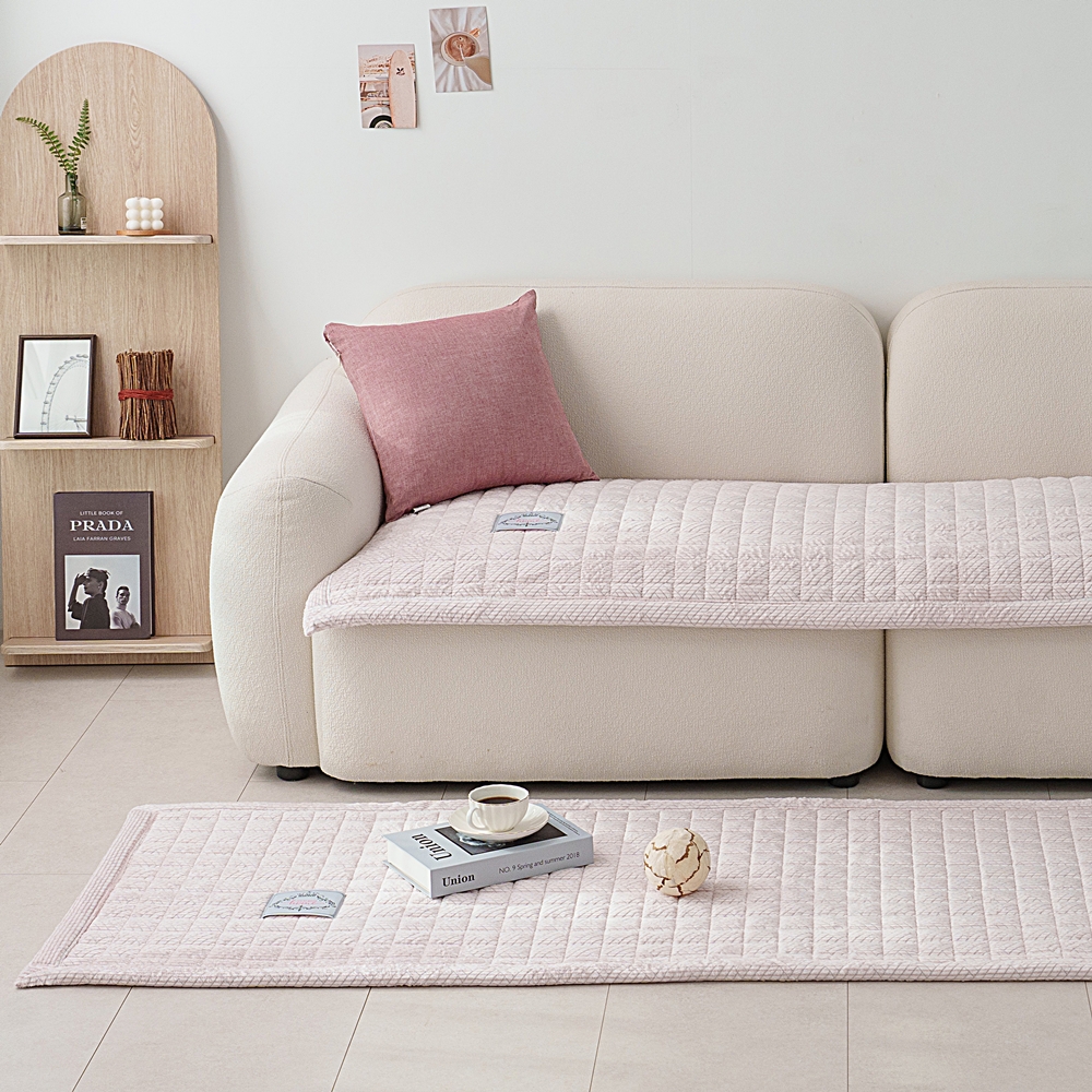 나라데코 5mm 착번 극세사 퀼팅 겨울 돌 쇼파패드 3인용 65x180