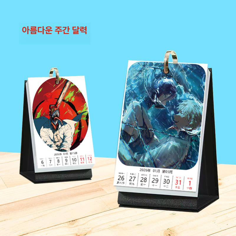 체인소맨 2026 주간 달력 애니메이션 책상 장식 선물 레제 덴지 포치타 파워 마키마 체인소맨 2026 주력 54장 - 상세 이미지 4