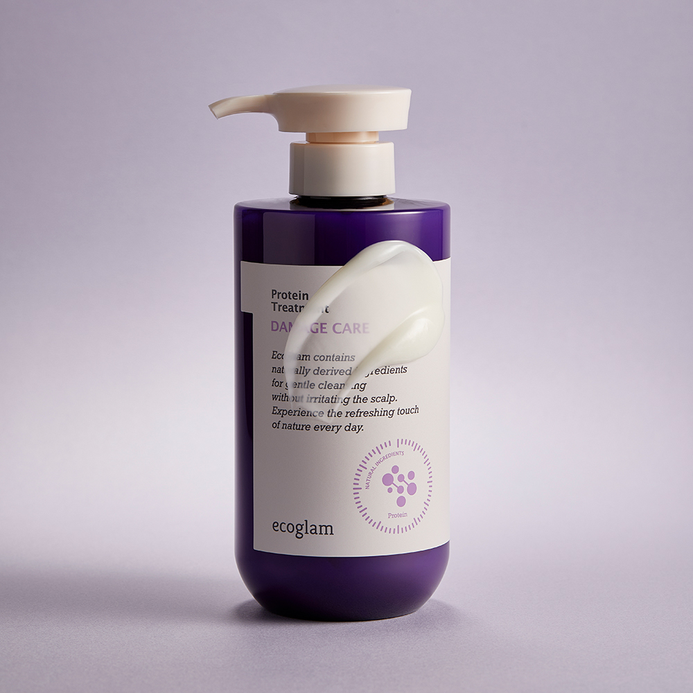 에코글램 데미지 케어 단백질 트리트먼트 500ml+스칼프 클렌징 샴푸 1000ml (택1) 2종 세트 이미지 2
