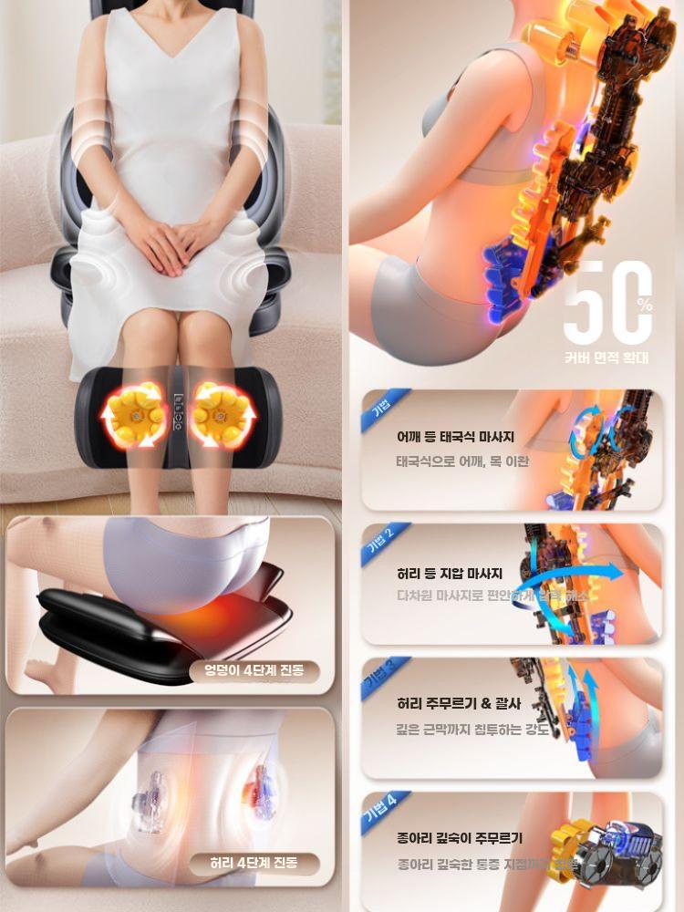 전신 안마의자 자동 안마기 자동 마사지 체어 소파 가정용 상반신 - 상세 이미지 3