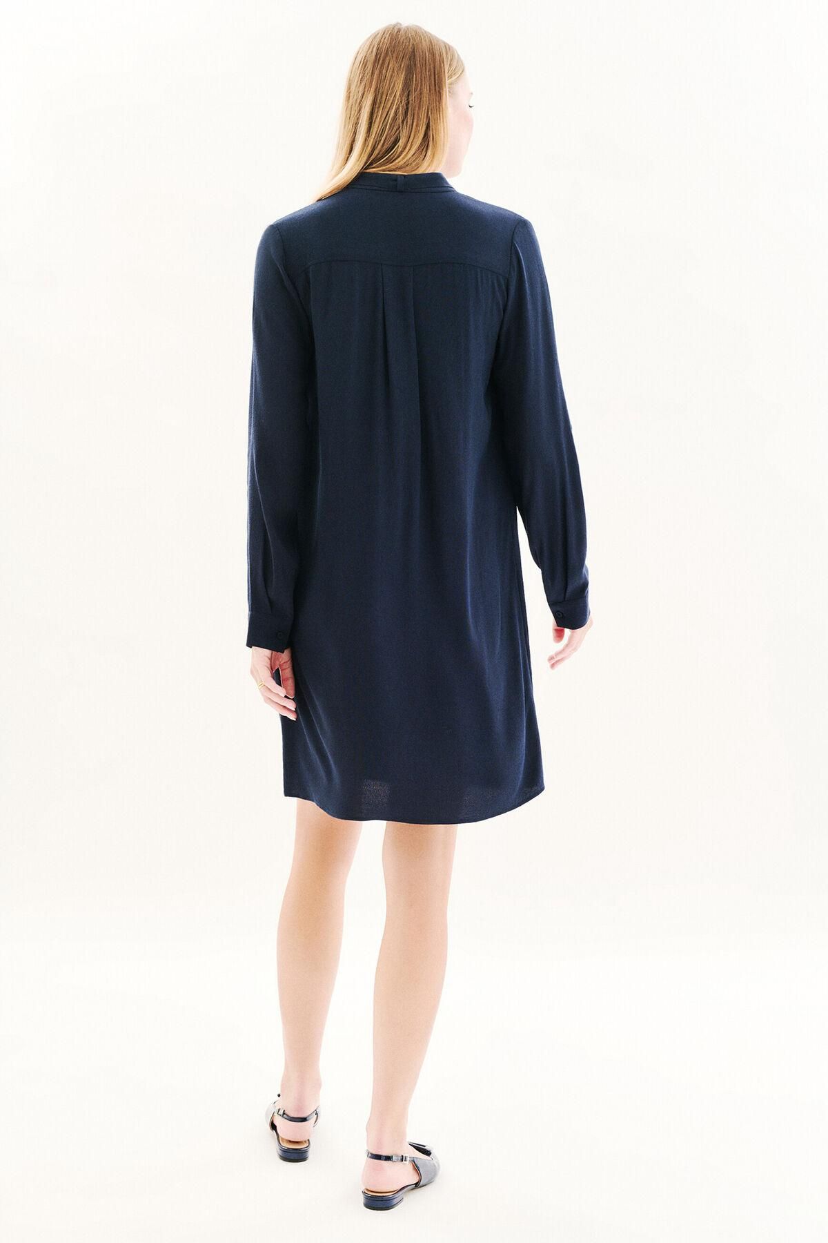 카롤 네이비 비스코스 미니 원피스 6442336 AZUL MARINO - 상세 이미지 4