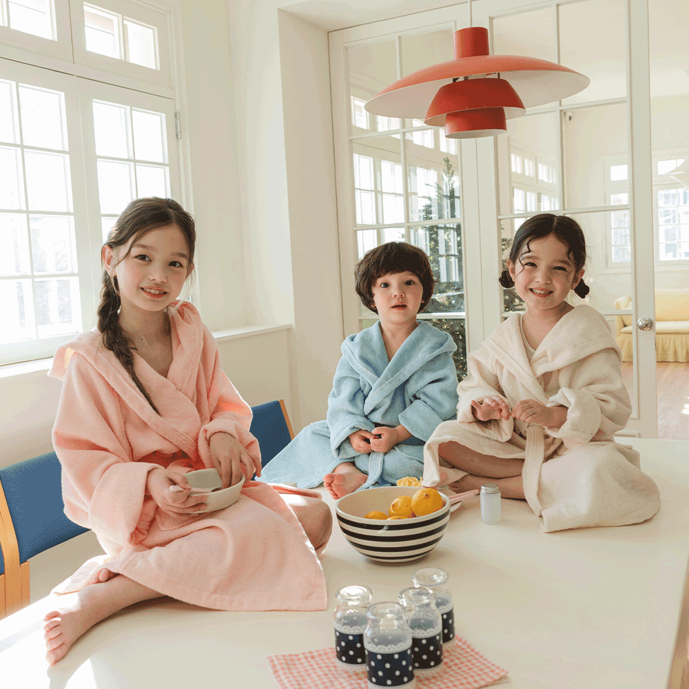 소프넬 30수 면100% 키즈 목욕가운 아동 어린이 주니어 샤워 비치 로브