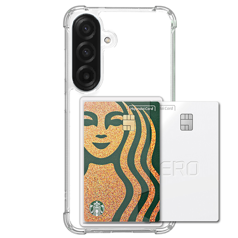 변색방지 카드 2장 수납 범퍼 케이스 투명, 갤럭시A17 제품 이미지