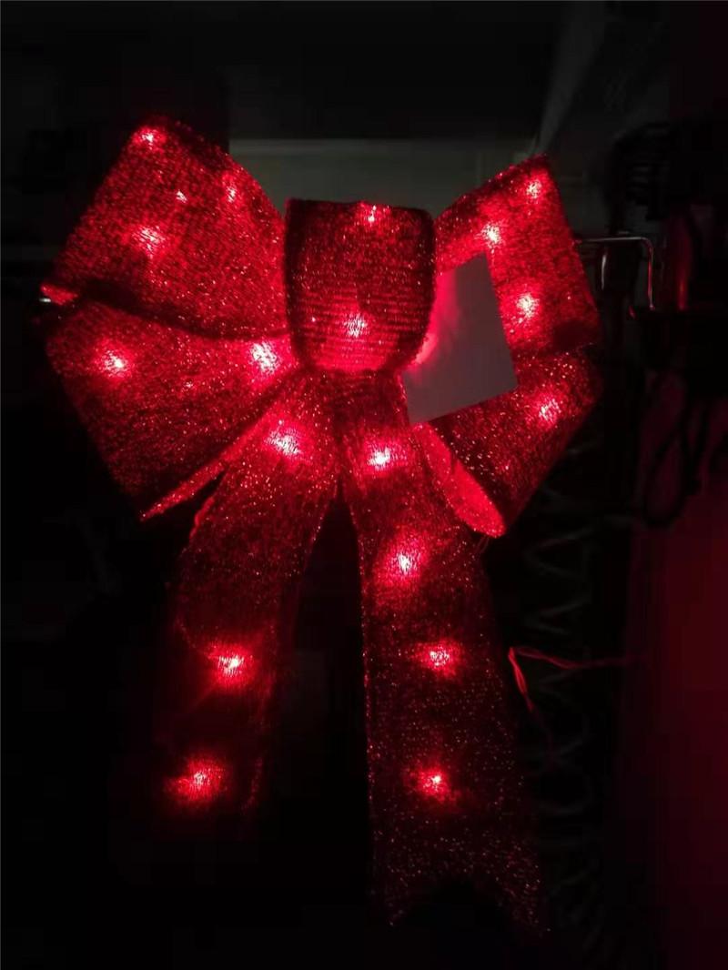 대형리본 LED 크리스마스 90cm 초대형 실외 조명기구 조형물 체크무늬 - 상세 이미지 2