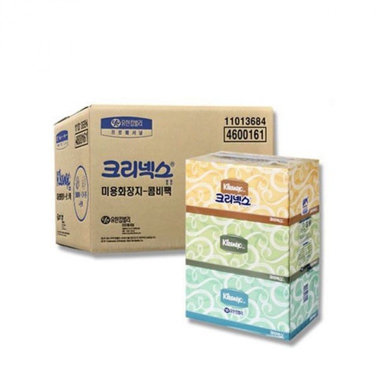 크리넥스 각 티슈 휴지 화장지 미용 200매x3개x6팩 - 메인 이미지