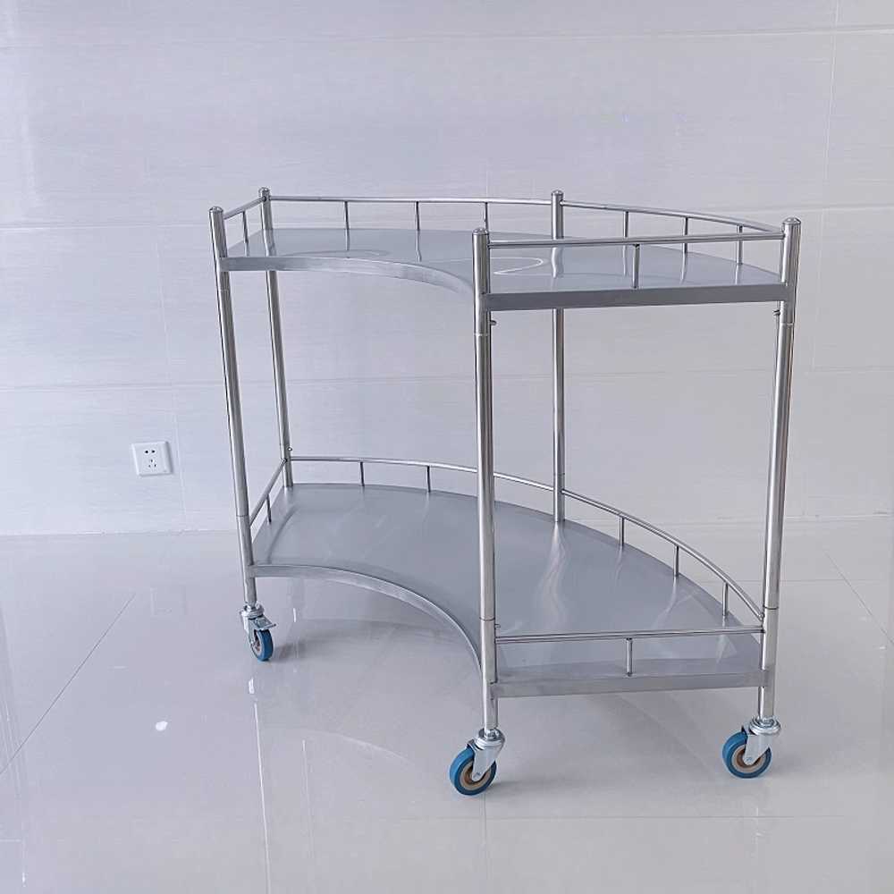 병동 보조카트 곡선 구조 의료 장비 운반 이동 작업대 42x86x100cm - 상세 이미지 3