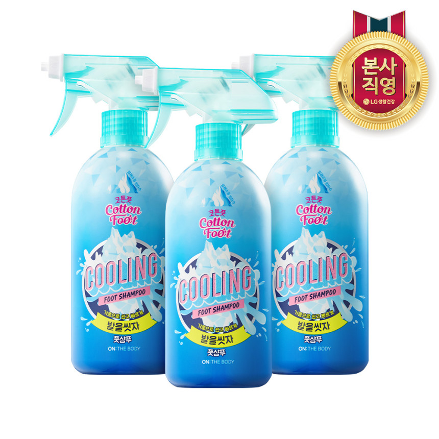 온더바디 코튼풋 발을씻자 풋샴푸 385ml 자몽 3개