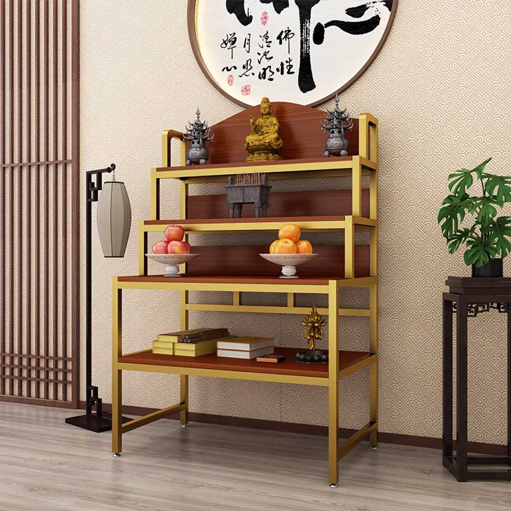 불교용 법당다이 사찰 법기 배치 목재 테이블 전용대 60cm 블랙+화이트 - 상세 이미지 3