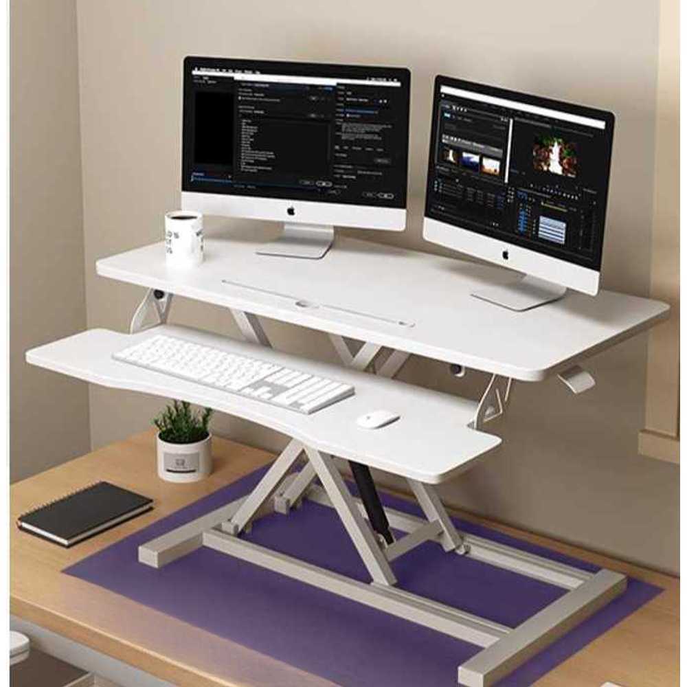 높이조절 노트북 받침대 스탠딩 접이식 책상 거치대 블랙 + 2단 (800x650mm) - 상세 이미지 3