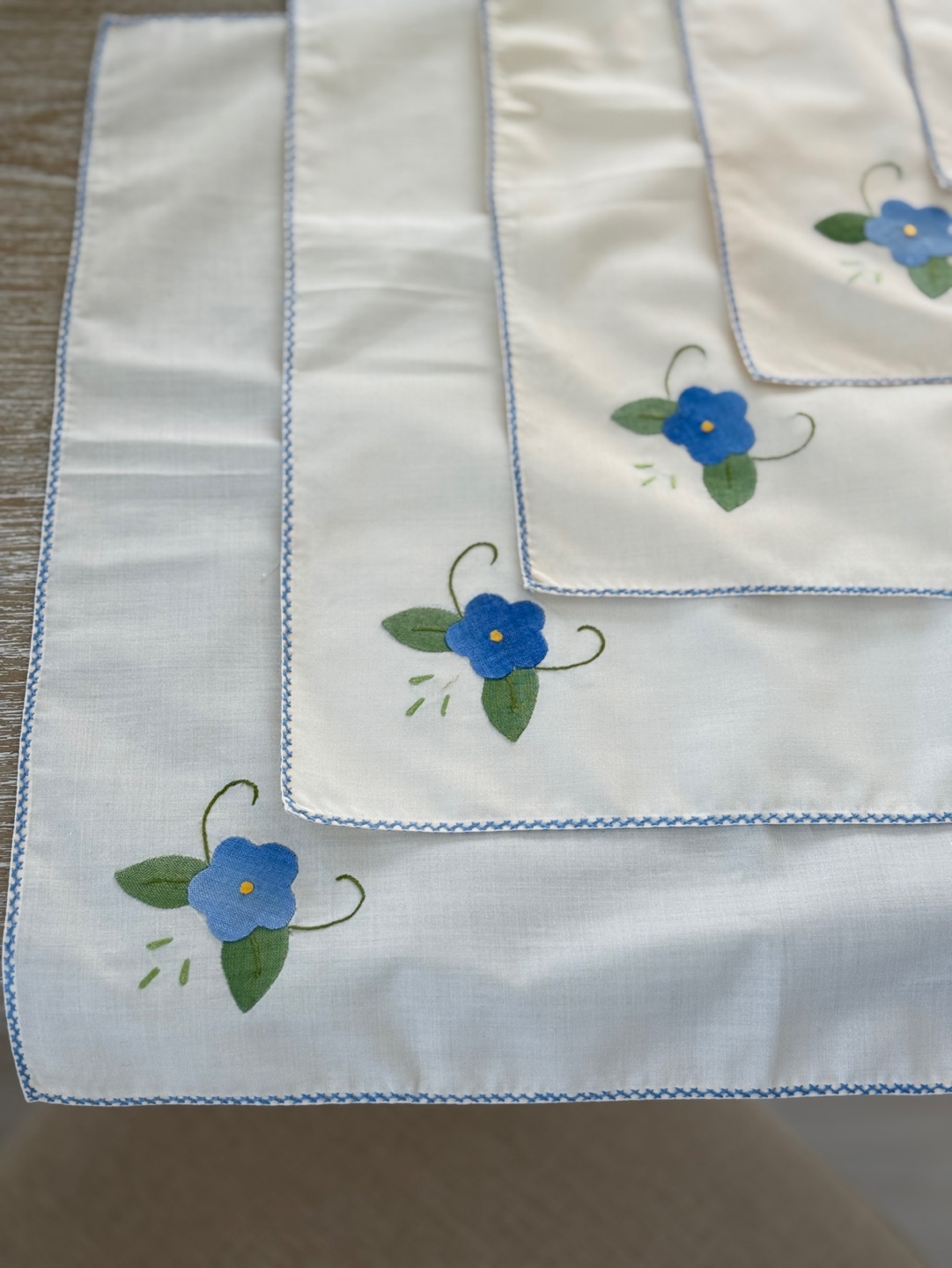블루 드 플뢰르 자수 티매트 2set 40 cm x 40 cm 이미지 7