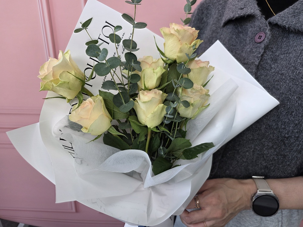 유스풀몰 로맨틱 파스텔 장미 한다발(포장포함) 꽃 생화택배