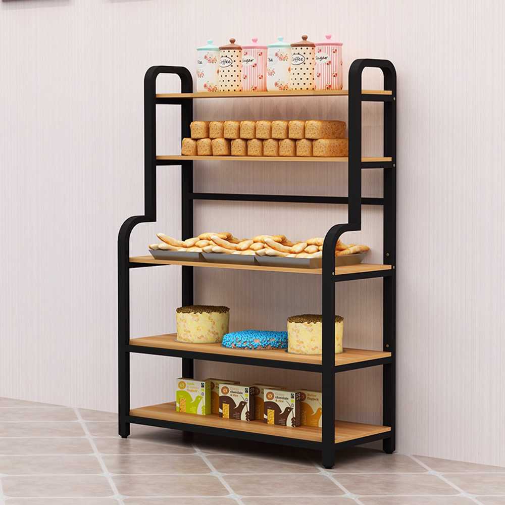 편의점 진열대 상품 디스플레이 라면 조립식 프레임 150x80cm 화이트 프레임/라이트 월넛 - 상세 이미지 3