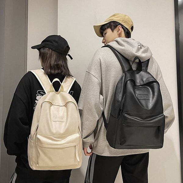 가벼운 여성 레더 백팩 데일리 여자 인조 가죽 백팩 대학생 - 메인 이미지