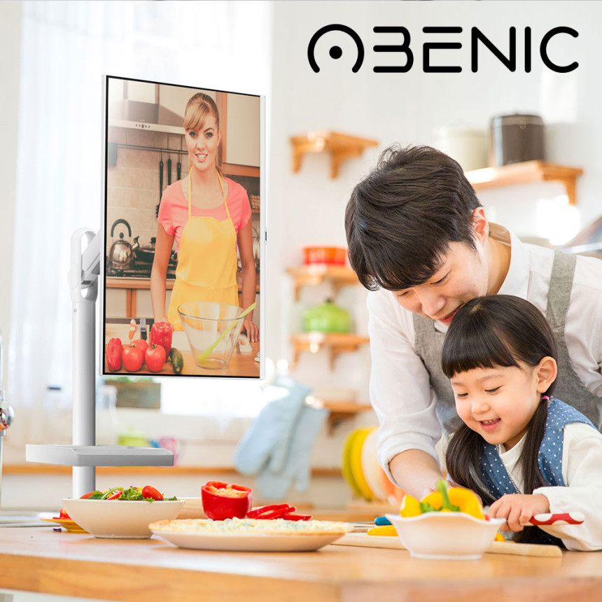 오베닉 3세대 삼탠바이미 티비 거치대 스탠바이미 LG 삼성 이동식 TV 이동형 스탠드(화이트)