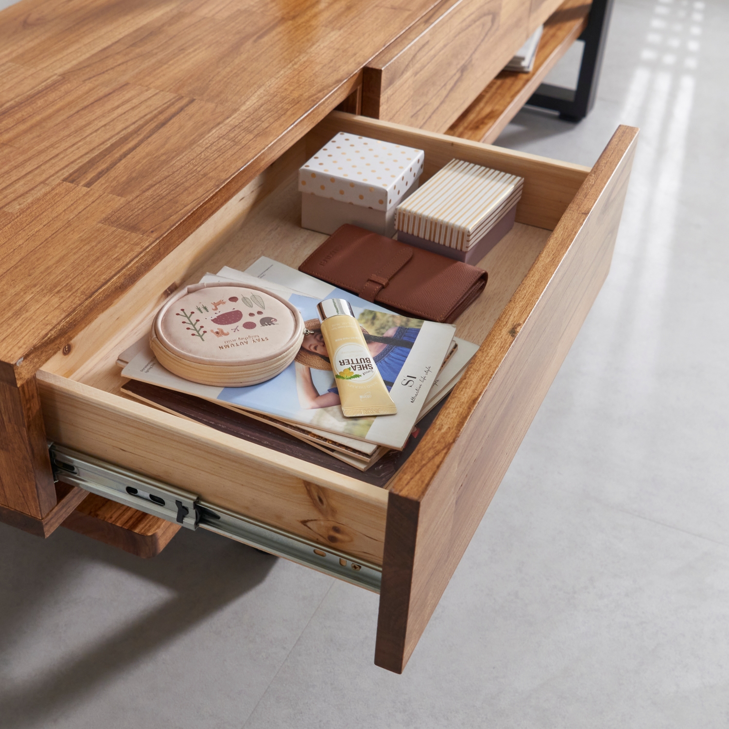 웨스트포트 참죽 북유럽 원목거실장 티비다이 TV거실장 2100mm, 월넛