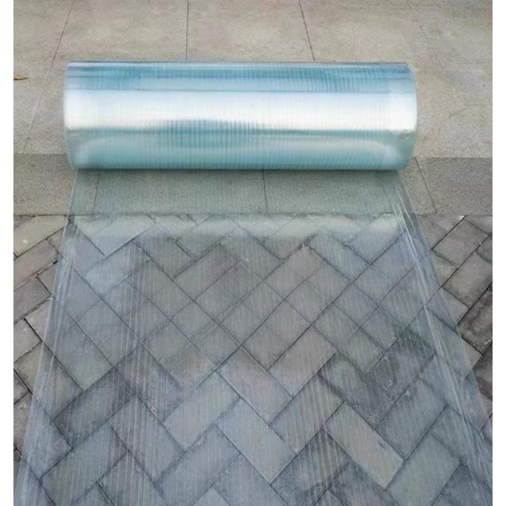 FRP 투명 채광판 평판 방수 지붕 옥상 비가림 판넬 폭 0.8m 두께 0.8mm 30미터 - 상품 이미지