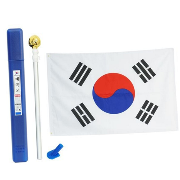 접이식 가정용 태극기 옥외용 고급 태극기 국기봉 국기함 깃대 게양 - 상품 이미지