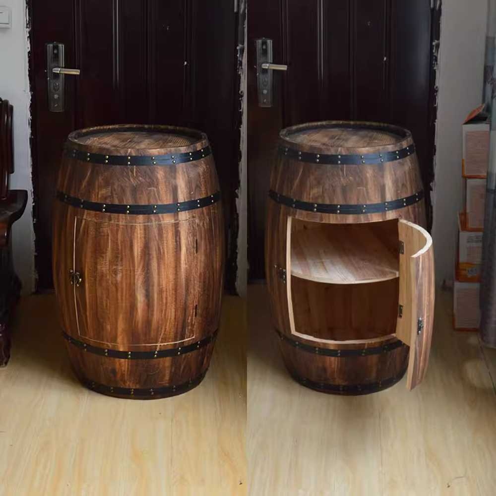 와인 오크통 포도주 진열장 전시 술집 술통 우드 배럴 40x3cm/단층 - 상세 이미지 2
