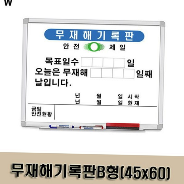 작업 무재해 기록판 현황 안전 관리판 표시판 - 메인 이미지
