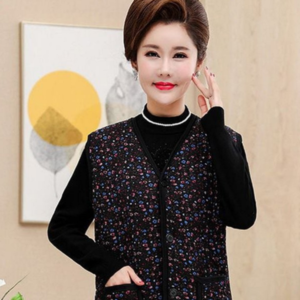 퀼팅 여성 누빔 조끼 패딩 여성 방한 조끼 어르신 겨울 - 상품 이미지