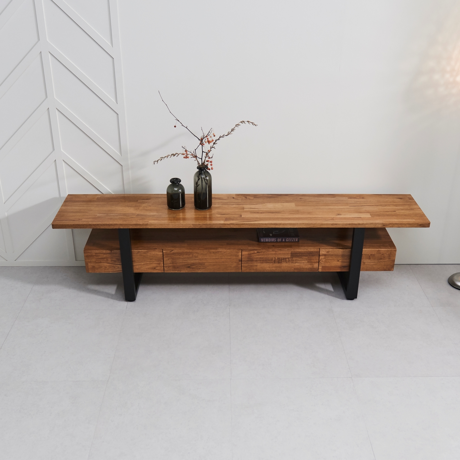 이스트포트 참죽 북유럽 원목거실장 티비다이 TV거실장 1500x400x530mm, 월넛