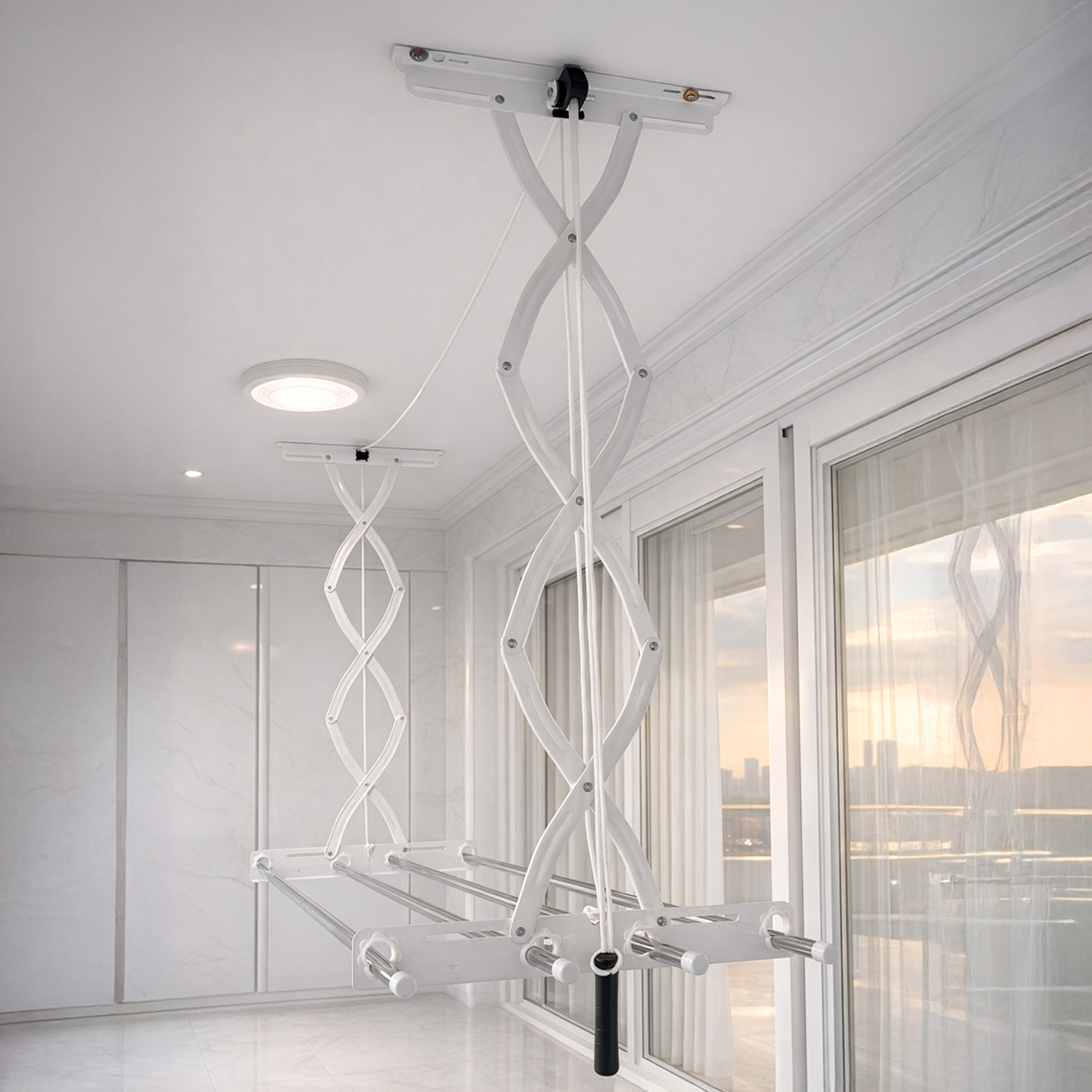 아텍스 천장 베란다 빨래건조대 천정 건조대 봉스텐 슬라이드봉 스테인레스 2단 국내자체생산