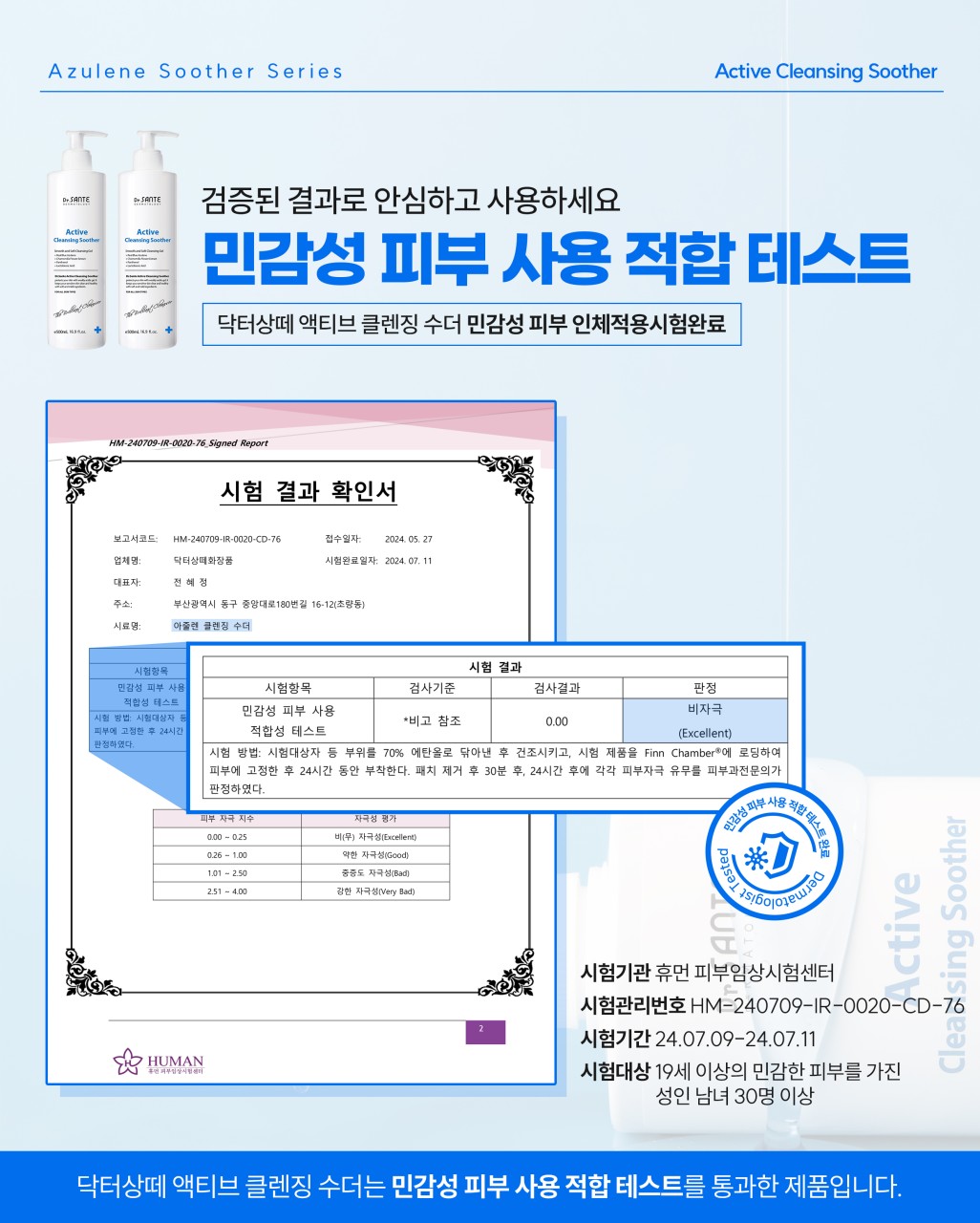 상떼 아줄렌 액티브 클렌징 수더 500ml 약산성클렌저 피지 모공 - 상세 이미지 4