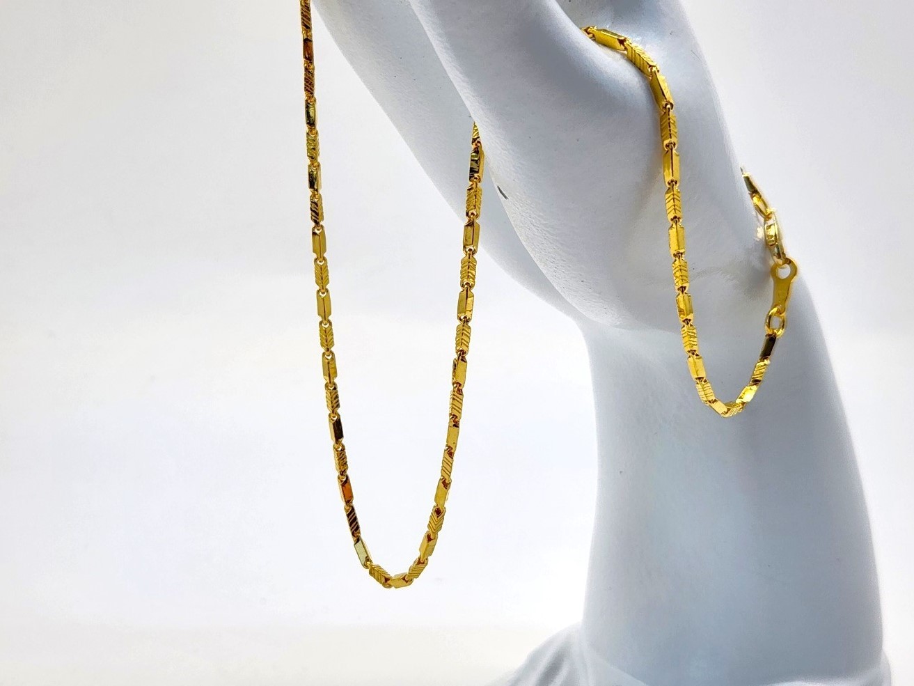 24K 순금 11.25g(3) V사각콤비 여성 목걸이(18K 연결고리 장식) 이미지 7