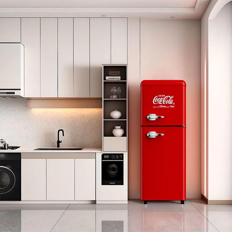 미니냉장고 레트로 무소음 음료수 화장품 와인 원룸 기숙사 레드 62L