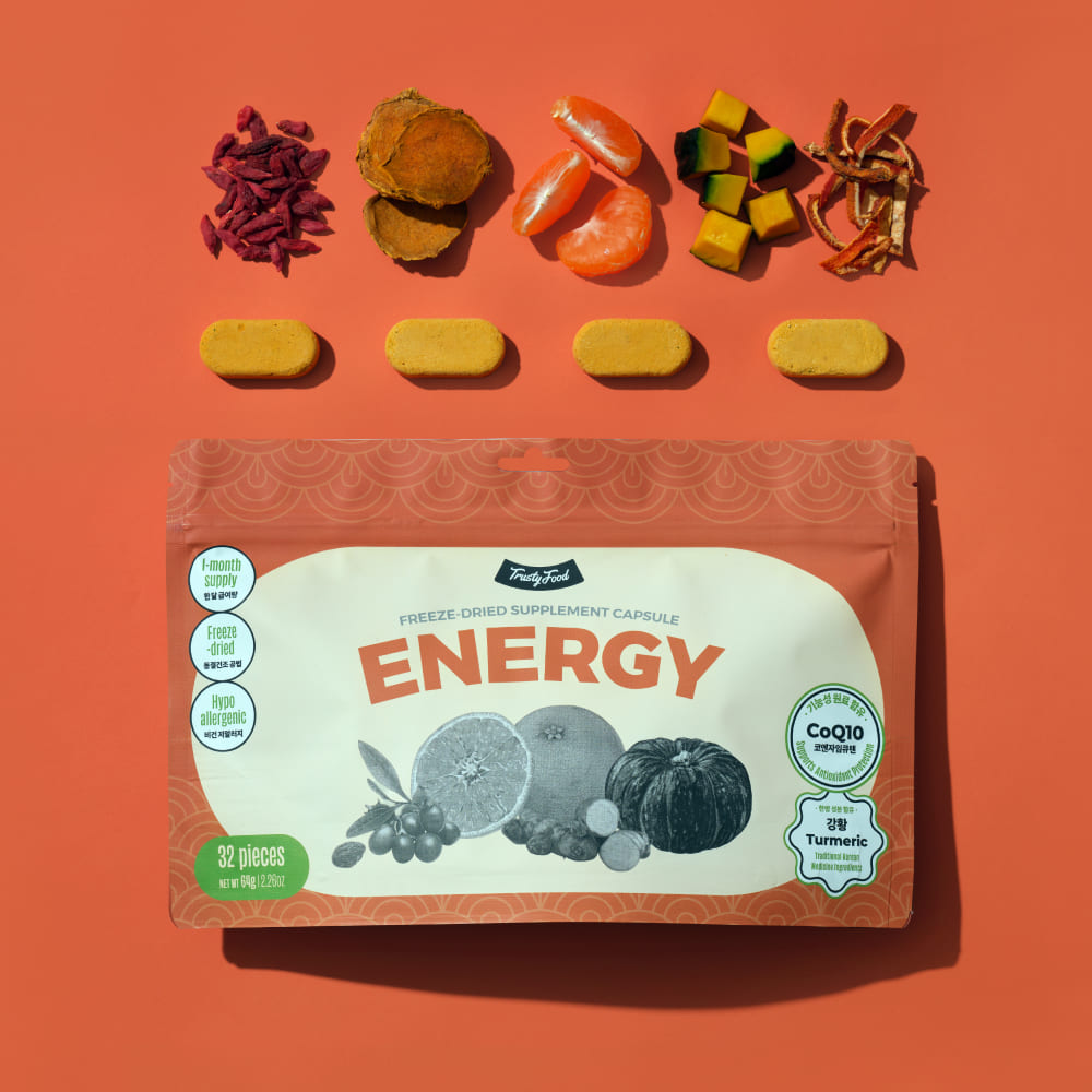 트러스티푸드 동결건조 저알러지 한방캡슐 에너지 강아지 항산화제 노견 기력회복 영양제 32개 이미지 2