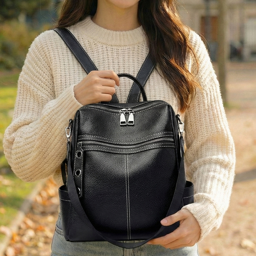 엘다르 보테 가죽백팩 천연가죽가방 여성 가벼운 직장인 대학생 소가죽 백팩