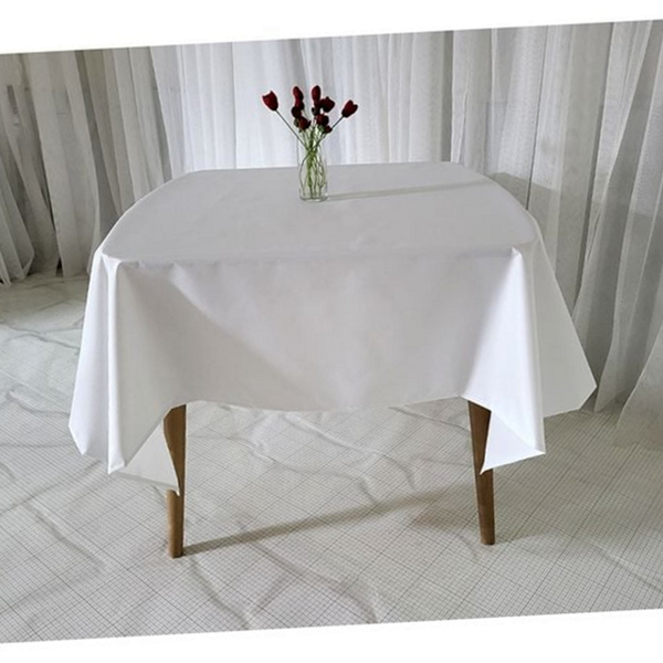 두꺼운 방수 식탁보 정사각 방수 테이블보 화이트 폴리에스터 커버