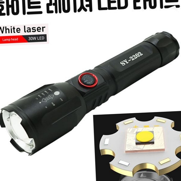 휴대용 led 손전등 서치라이트 줌 손전등 캠핑 야외 레저 방수 - 메인 이미지