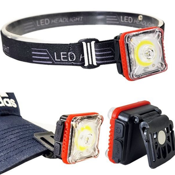 다용도 led 헤드 랜턴 모자형 모자 캡 라이트 충전식 등산용