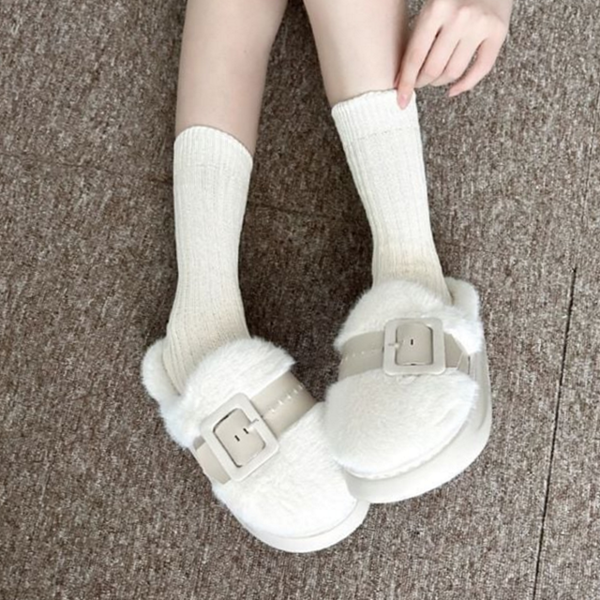 사계절 골지 중목 양말 데일리 데일리 중목 양말 무지 여자 - 상품 이미지